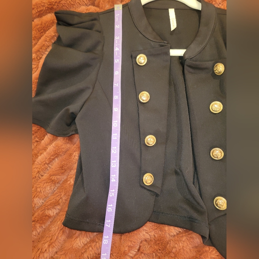 Chocolate USA Black Puffy Sleeve Blazer - Picture 7 of 9